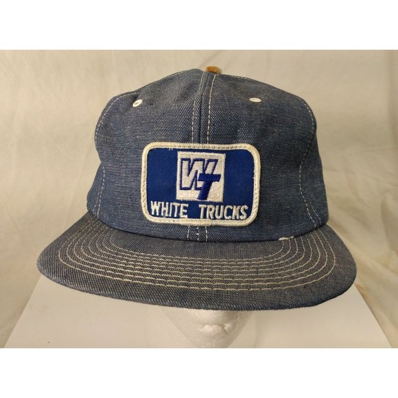 WHITE TRUCKS WT K-Brand Cap Trucker Hat Snapback Baseball Vintage 80s denim - Picture 2 of 9
